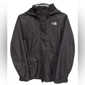 Women's North Face Hyvent Hooded Winter Jacket Charcoal‎ Gray Small Outerwear